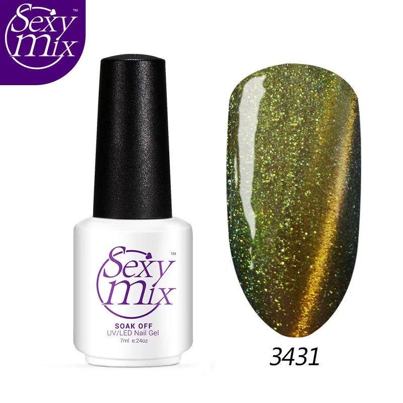 3431 Sexymix замочить от Хамелеон для использования с магнитом гель лак для ногтей 12 цветов кошачий глаз эффект гель Лаки 7 мл стойкий маникюр гель лак - Цвет: 3431