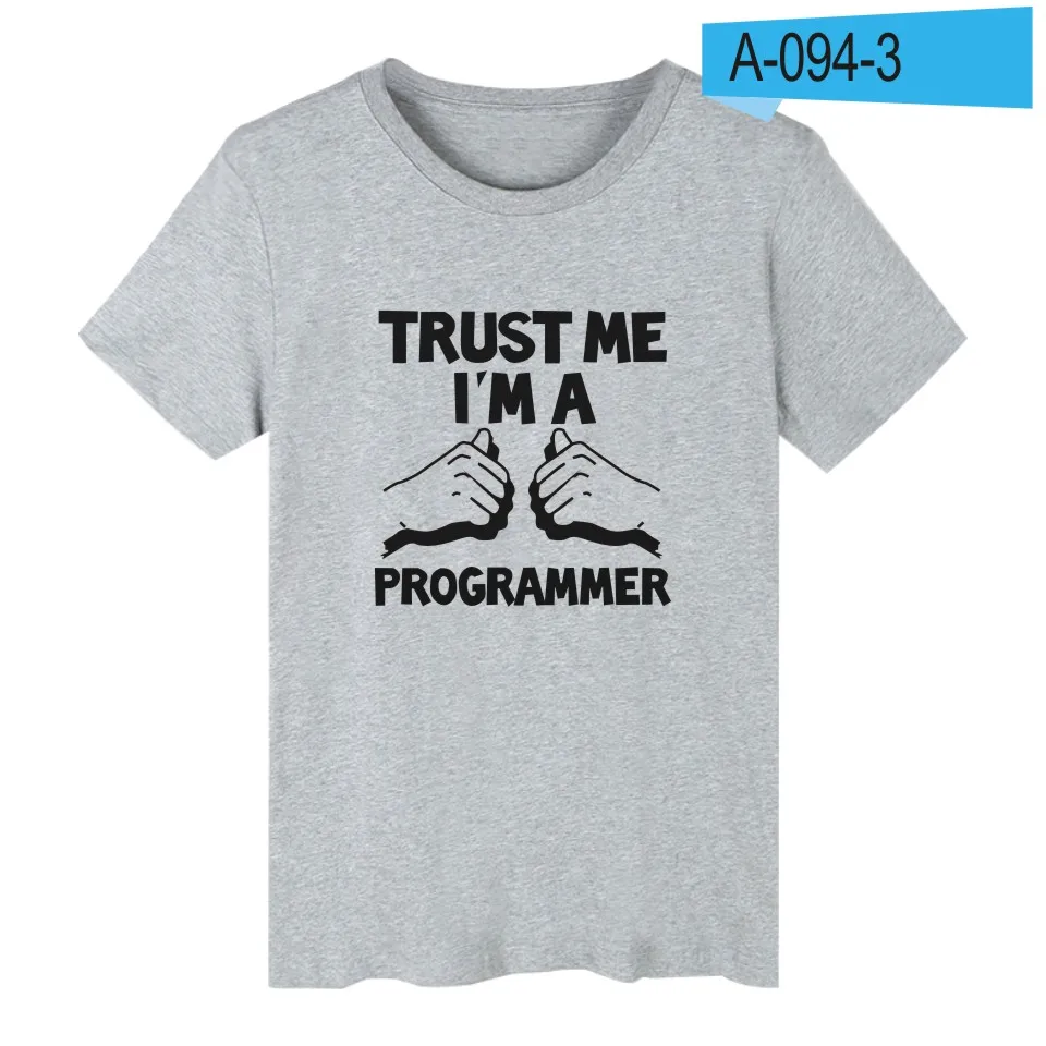 Trust Me I'm A Programmer language C++ Java с принтом логотипа, футболка с коротким рукавом, хлопковая футболка для программиста - Цвет: gray