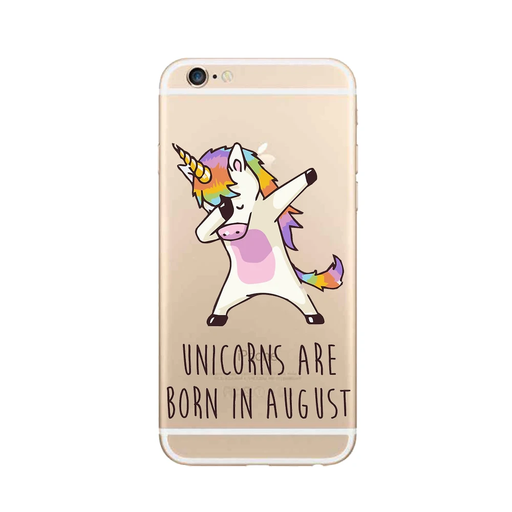 Ultra Thin Soft TPU Gel Silicon Cute Hippo Rainbow Unicorn Horse Case Cover For Apple iPhone 6 6S Transparent Phone Cases |