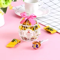 romantic iron bird cage candy box with ribbon wedding favor box party gift box w8784