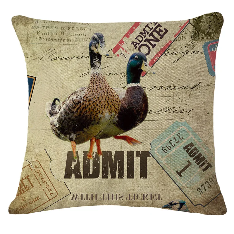 Pillow Cover with Invisible Zipper Vintage Cock Pillowcase for Sofa Rooster Cushion Luxury Gift almofada cojines KDT1897 | Дом и сад