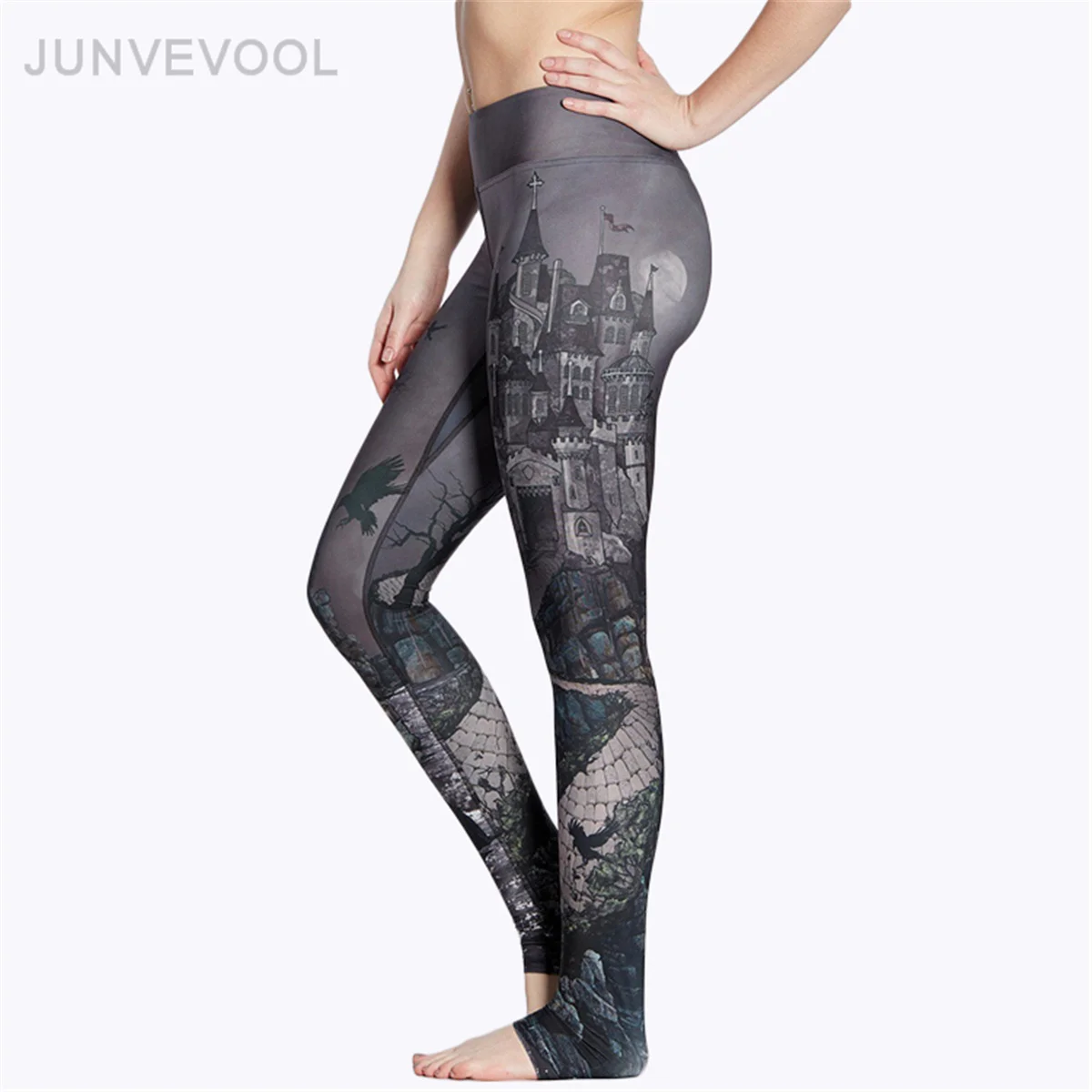 Gothic Fitness Leggings Harajuku Sexy Pants Elastic Women Legging Darkness High Quality Legins Push Up Workout Trousers | Женская одежда