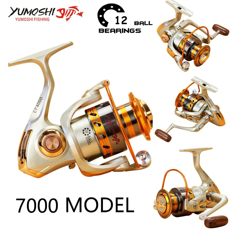 Рыболовная катушка Yumoshi 500-9000 12BB рыболовная для спиннинга (7000) | Спорт и