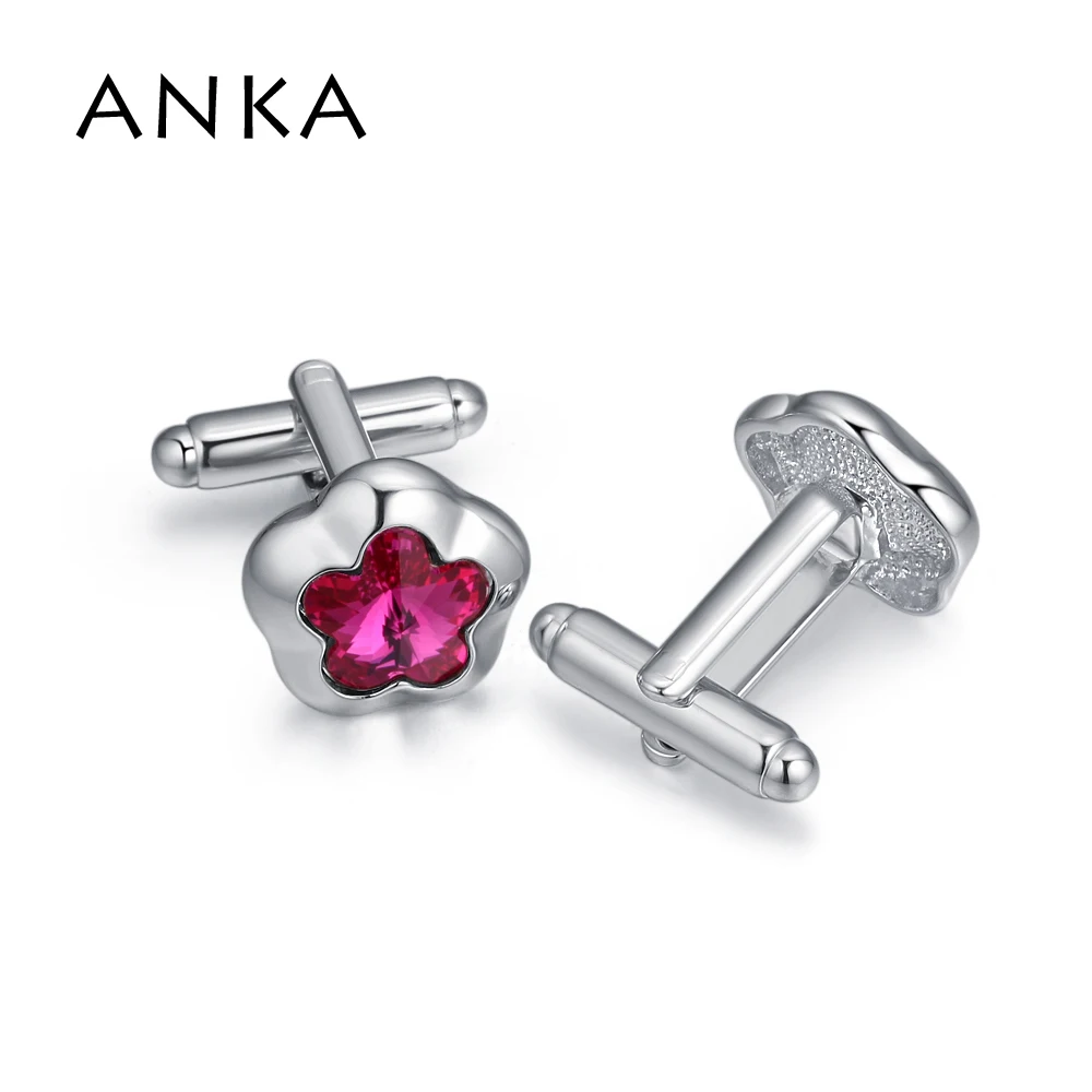 ANKA brand new flower crystal cufflinks cuff buttons gift for men cuff links to the shirt Crystals from Austria #130713