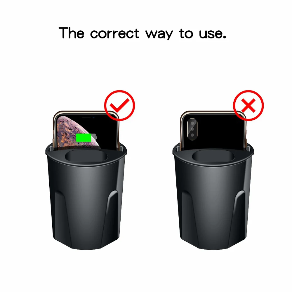 QI Беспроводное Автомобильное зарядное устройство чашка для airpods iPhone X 8 8 Plus XR XS Max samsung S10+ S9+ S8 беспроводное быстрое зарядное устройство Подставка
