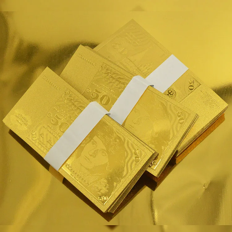 Немецкая металлическая Золотая банкнота 50 немецких марок оптовая продажа