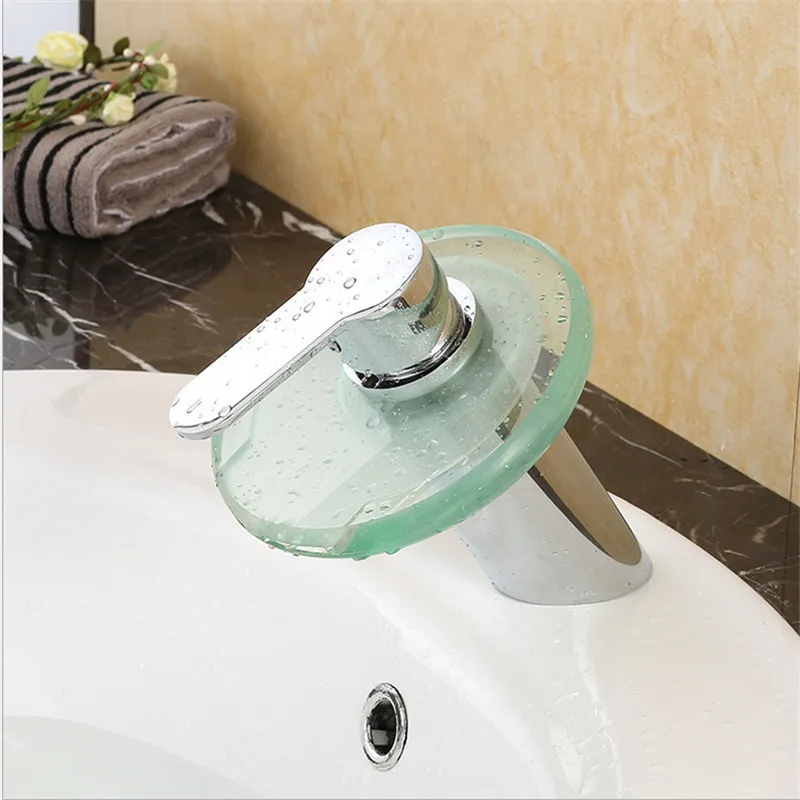 Смеситель для ванной подходит умывальника смеситель водопад. Стеклянный