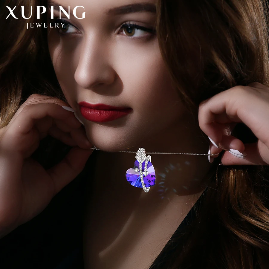 11 Xuping Романтический подвеска в форме сердца ожерелья Мода кристаллами от Swarovski