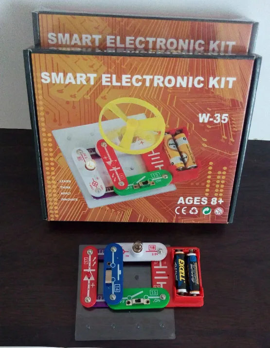 DIY образование электрический блок сборка строительных блоков детская игрушка