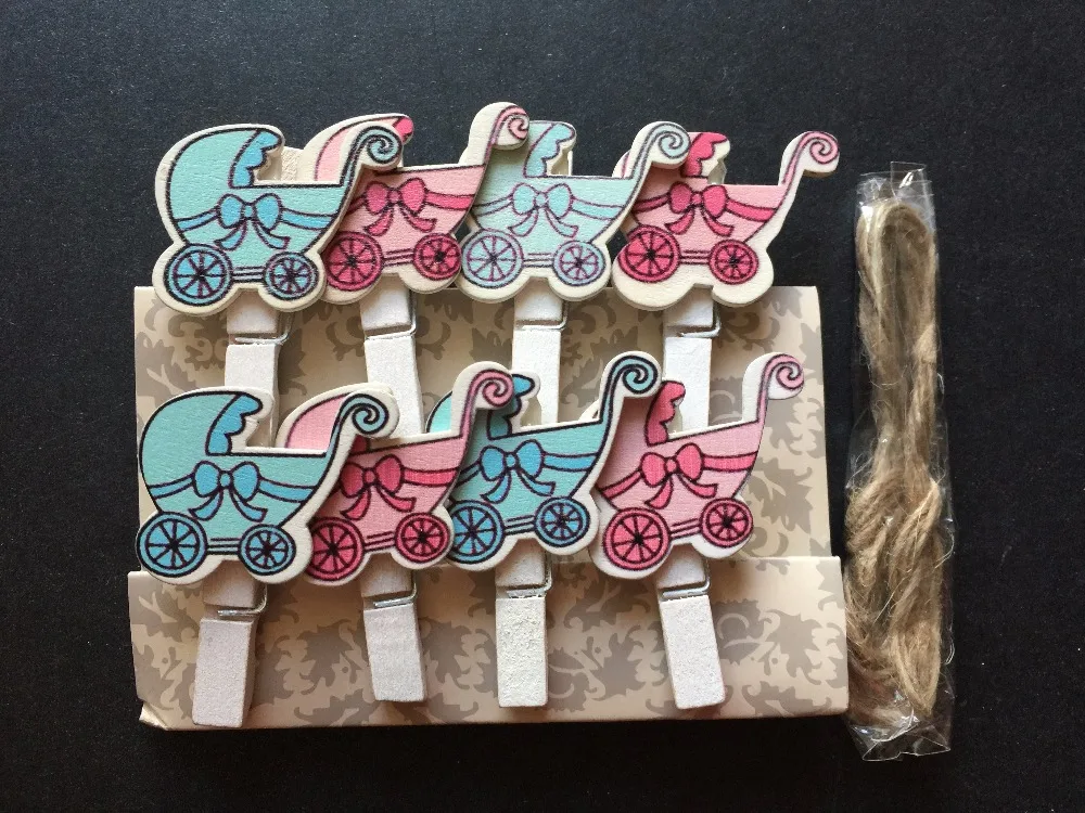 32 шт. Детские коляски древесины фото Зажимы деревянных колышков с пеньковой