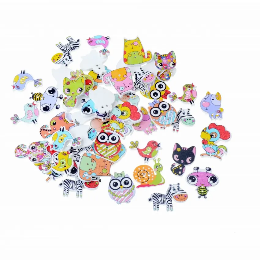 Бесплатная доставка 100 шт. смешанные декоративные пуговицы с 2 отверстиями милые