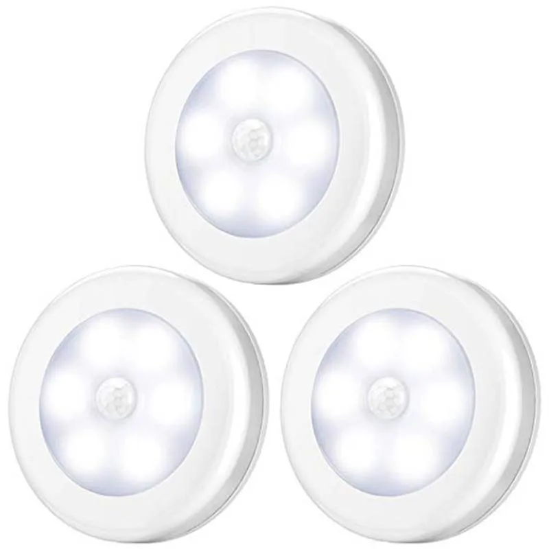 1 шт. 6 LED инфракрасный PIR датчик движения 6 Led Ночной свет беспроводной детектор свет настенный светильник свет авто вкл/выкл шкаф батарея мощность