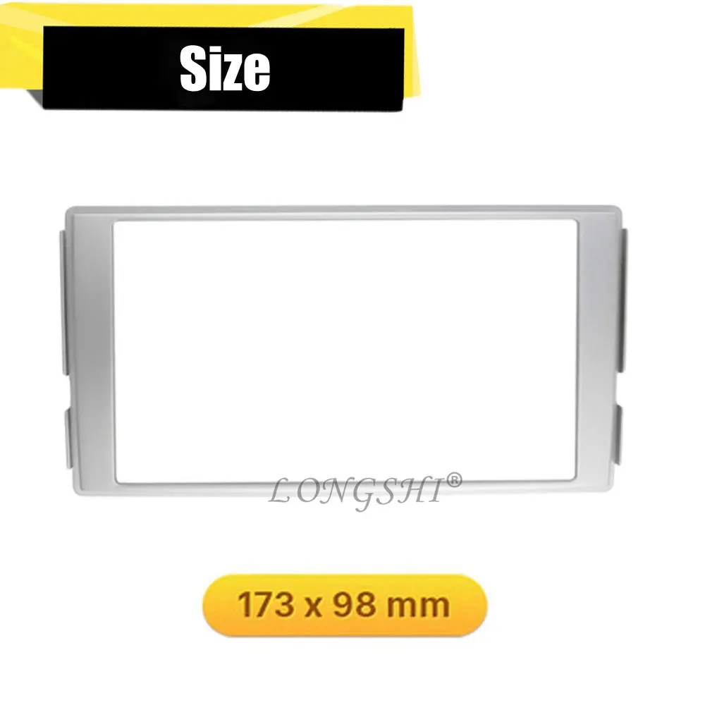 LONGHSI двойной Din стерео панель для hyundai Santa Fe 2006-2012 фасции Радио DVD Dash Монтажная Установка отделка комплект лицевая рамка - Название цвета: Серебристый