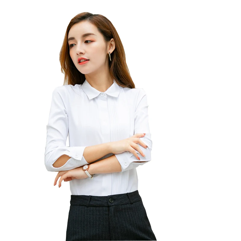Формальная Осенняя новая одежда 2018 белая мягкая офисная Дамская блузка топы