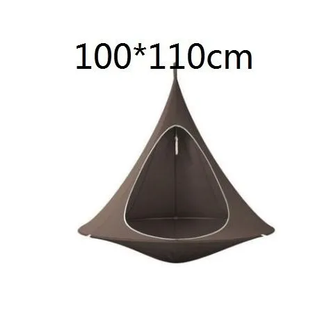 Dark brown 100cm UFO форма вигвама Дерево Висячие шелкопряда кокон качели стул для детей и взрослых Крытый открытый гамак палатка Hamaca патио мебель - Цвет: Dark brown 100cm