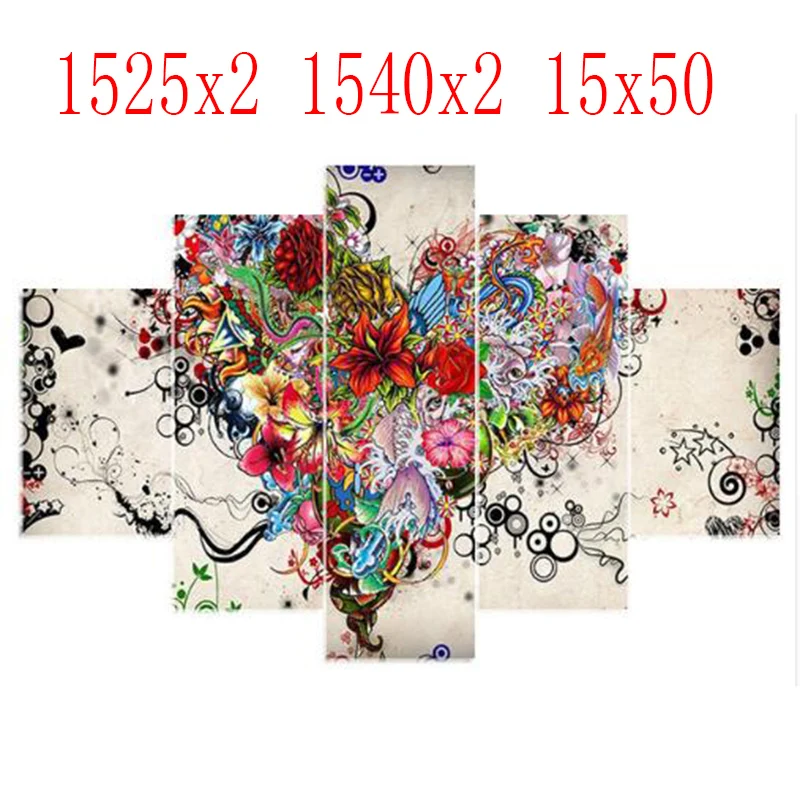 

5PCS 5d diy diamond embroidery Heart diamond painting Cross Stitch full drill Rhinestone Multi-picture gift 1525x2 1540x2 15x50