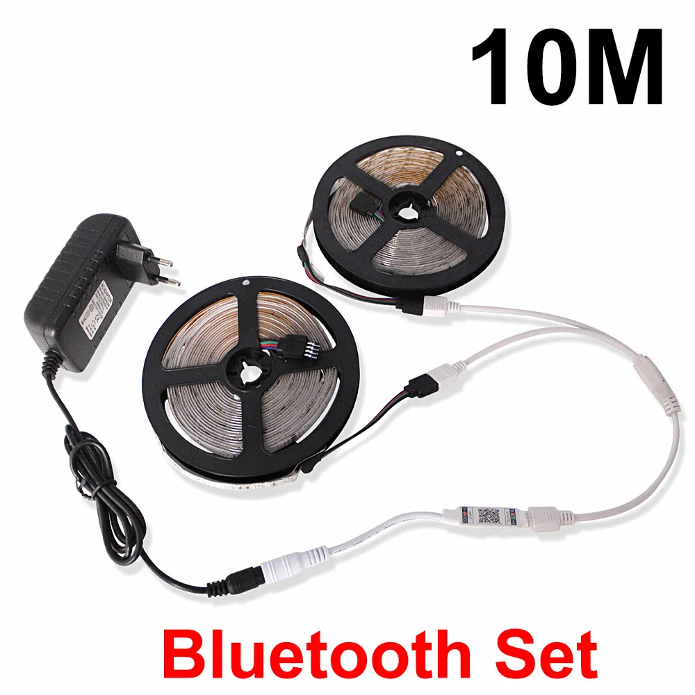 10M Bluetooth Set Ночник 2835 светодиодный RGB ленточный светильник 12V lampara для телевизора, кухонного шкафа, декор для туалета, ночной Светильник ing RF Bluetooth, wifi контроллер - Испускаемый цвет: 10M Bluetooth Set