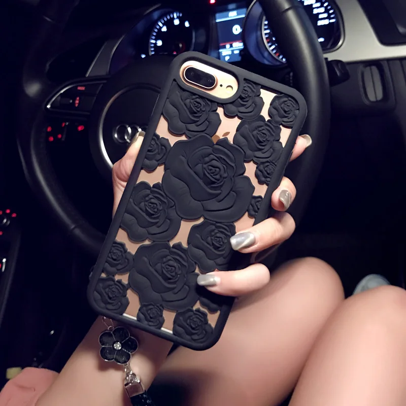 3D Красивые розы чехол для iPhone 6 6s 7 8 плюс х Силиконовый телефона | Мобильные