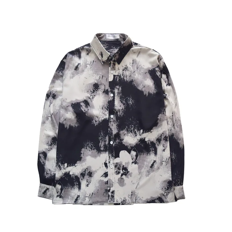 Роскошная рубашка с цветочным принтом Мужская с длинным рукавом Camisa Masculina Корейская одежда Женская сорочка Homme мужские повседневные уличные рубашки