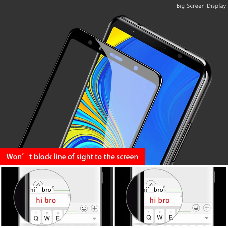 CHYI полное клеевое стекло для Samsung galaxy A7 2018 A6S защита экрана не блокирует экран