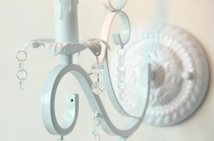 Винтажные хрустальные настенные светильники белая железная свеча настенная