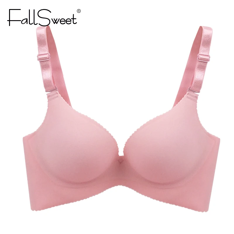 Женский бесшовный бюстгальтер, бюстгальтер без косточек ярких цветов, с глубоким V-образным вырезом, сексуальное нижнее белье с чашами A, B, C