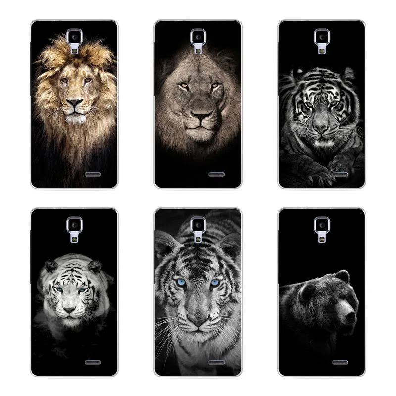 Чехол lenovo A536 силиконовые Тигры и картина львы мягкая задняя крышка из ТПУ Для a358t
