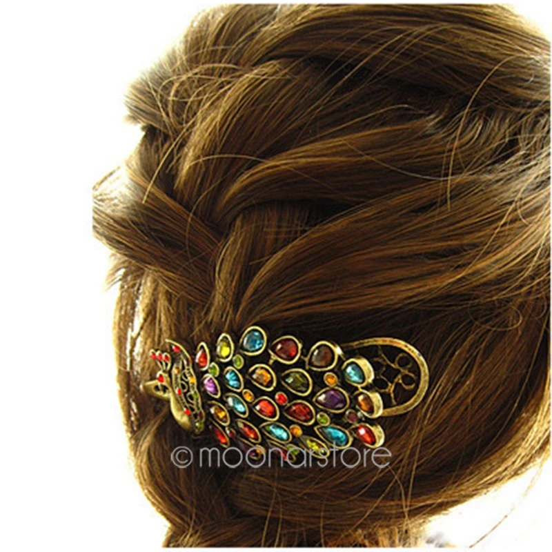 1 шт. Горячая Мода Новый Винтаж женские разноцветными стразами Павлин Шпилька