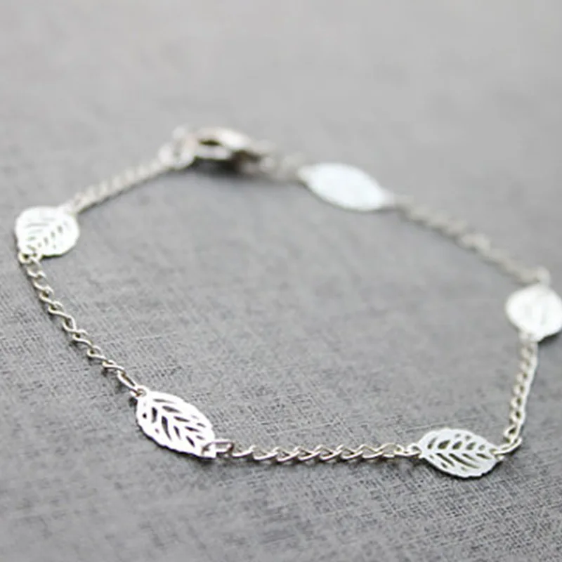 

12pcs/lot United States alloy metal bracelet leaves summer simple jewelry
