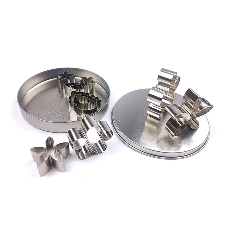 Cookie mold set of12 Лидер продаж 12 шт./компл. печенье круглая форма для нарезки печенья в форме сердца Форма и с украшениями в виде звезды и цветка; пресс-формы Diy для пресс-форм украшения из овощей и фруктов - Цвет: Cookie mold set of12