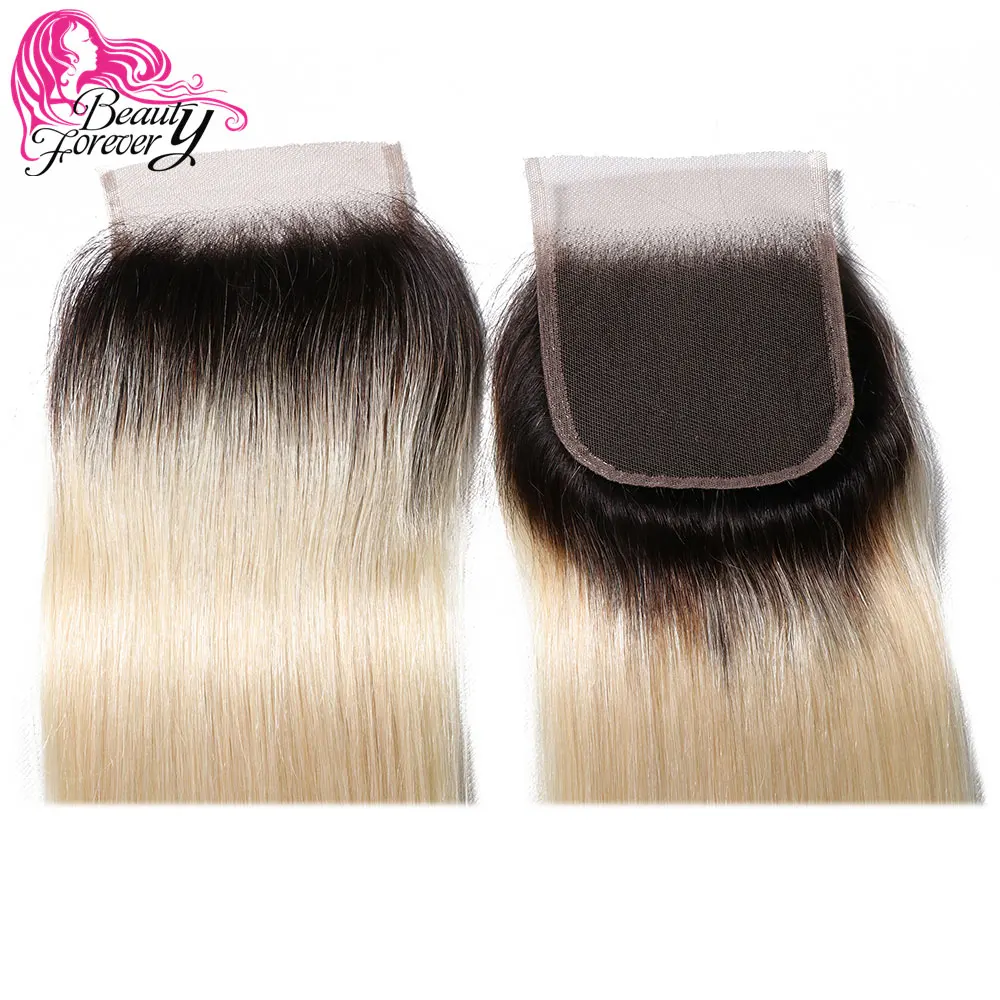 Beauty forever Ombre блонд 1B/613 бразильские прямые волосы на шнурке 4x4 Remy | Шиньоны и парики