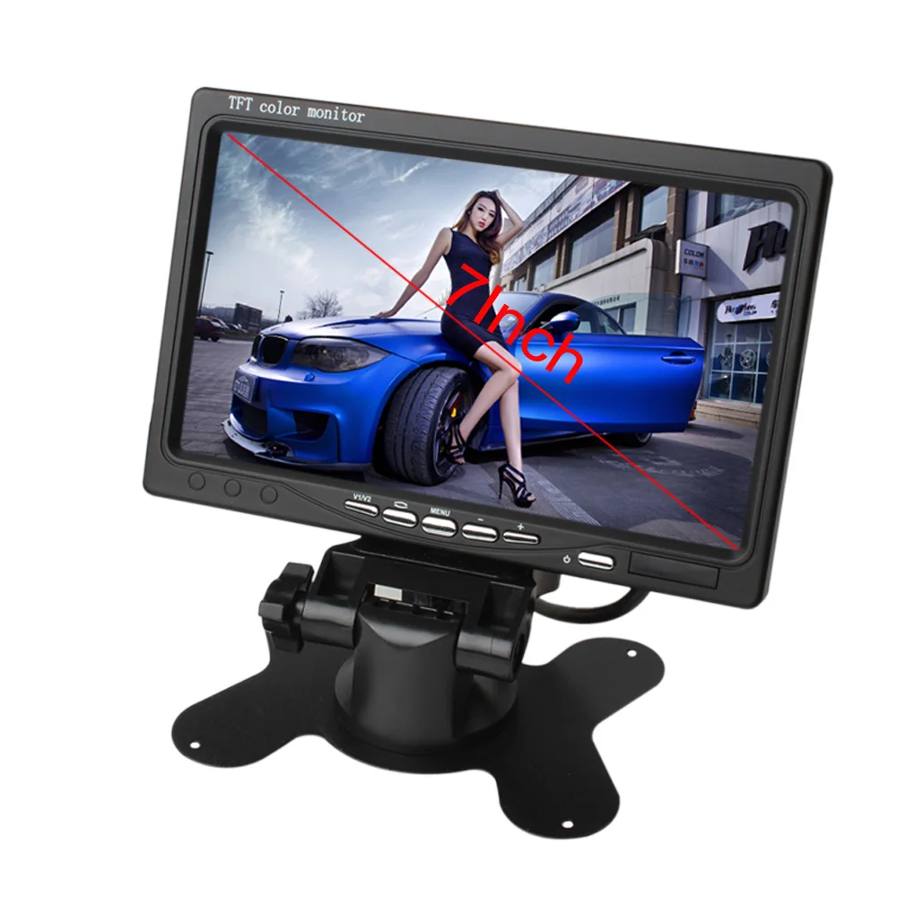 Автомобильный монитор DC 12V / 24V 7 Inch 800x480 TFT цветной LCD 2 видео вход DVD видеомагнитофон