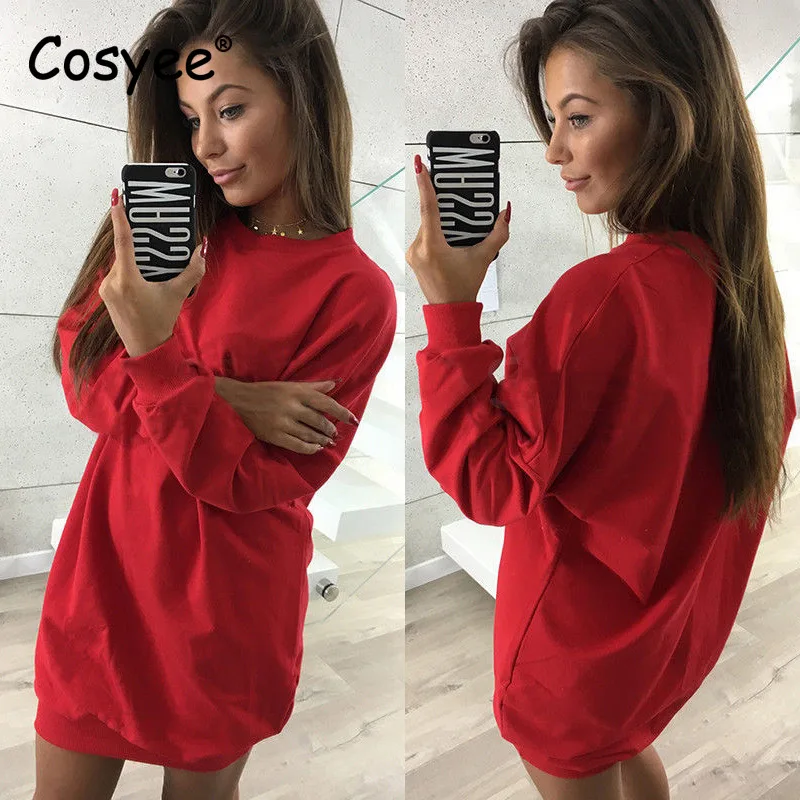Women Long Fashion Sweatshirt Casual Loose Hoodies Sleeve Pullovers O Neck Feminine Harajuku Streetwear 10 Colors Cosyee | Женская