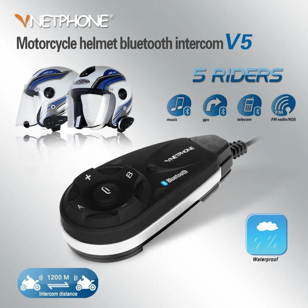 VNETPHONE мотоциклетный шлем Интерком Мото Bluetooth гарнитура FM MP3 GPS беспроводной