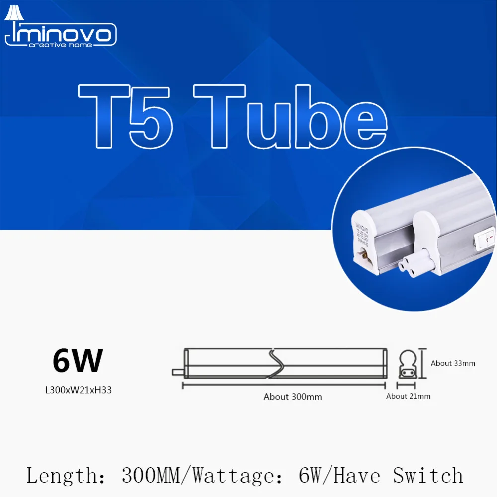 IMINOVO 6 шт. T5 встроены светодиодные трубки светодиодный свет AC110V 220 V 600 мм 300 Вт 10