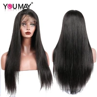 13x6 swiss transparent hd lace front human hair wigs for women pre plucked 180 brazilian straight lace front wig you may remy