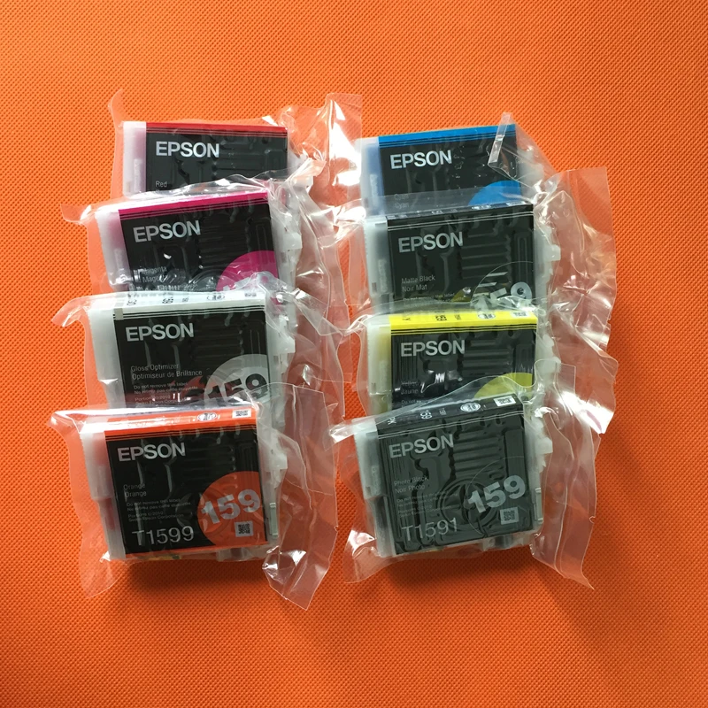 Оригинальный чернильный картридж 159 T1590 T1599 для принтера Epson R2000 R2000S 8 шт.|ink cartridge|ink