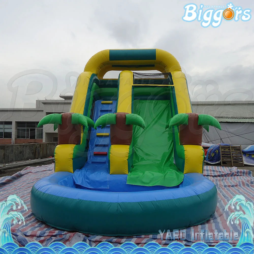 

Commercial Inflatable Outdoor Tropical Inflatable Jungle Water Slide with Pool
