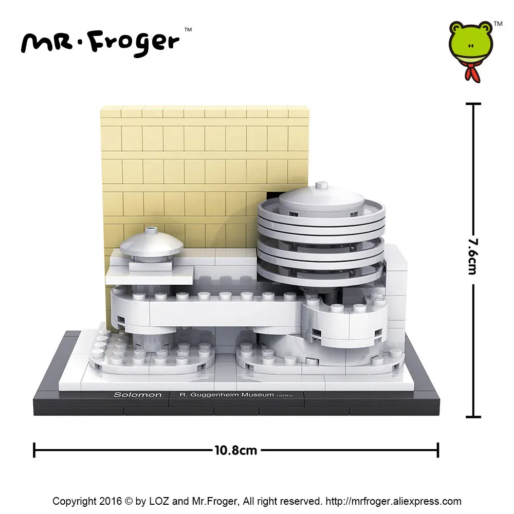 Mr. Froger LOZ architecture Guggenheim дом в музее DIY модельные наборы мини блок Forge World City модели