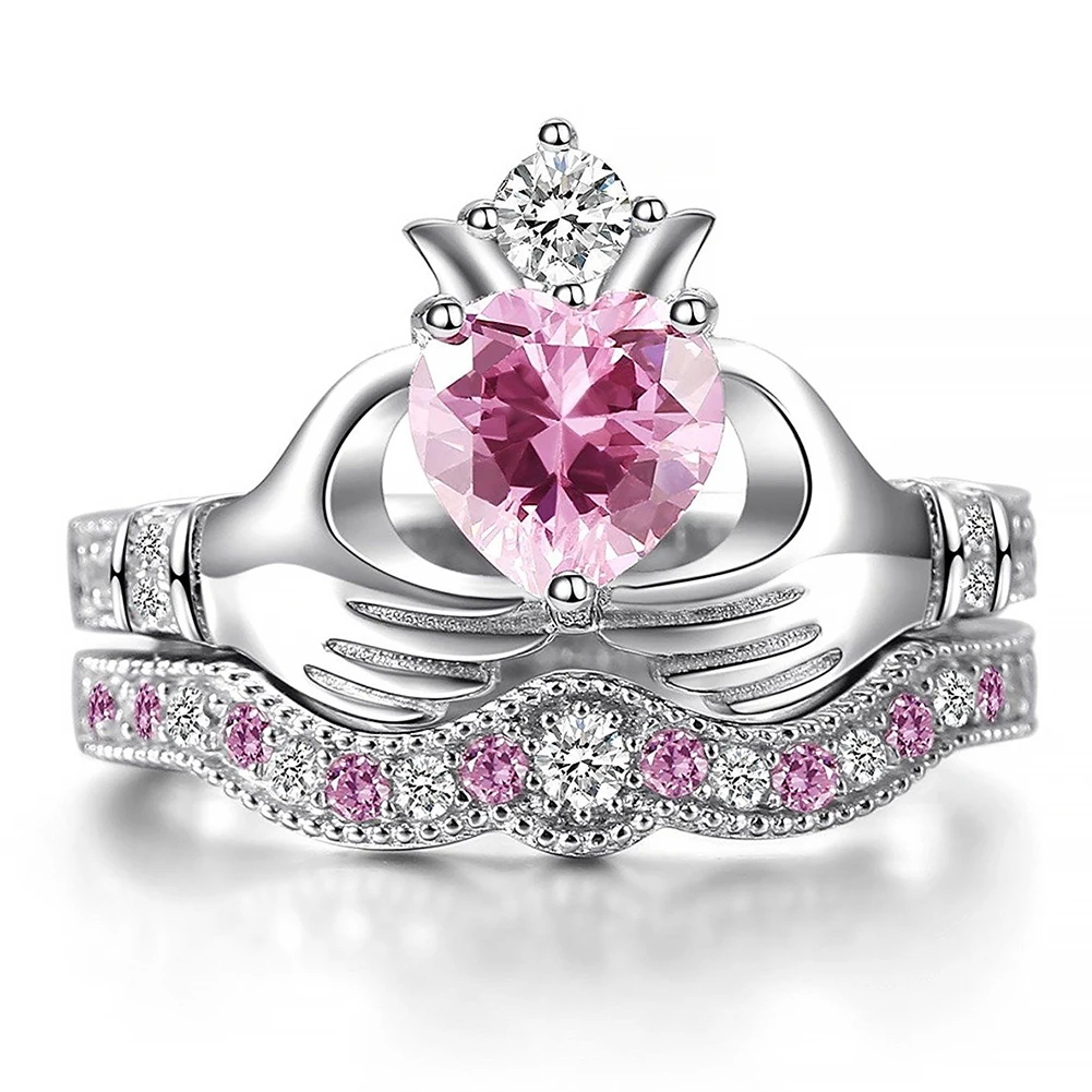 Женское кольцо свадебное сердце Crystal Crown Кольца для Для женщин Обручение подвеска