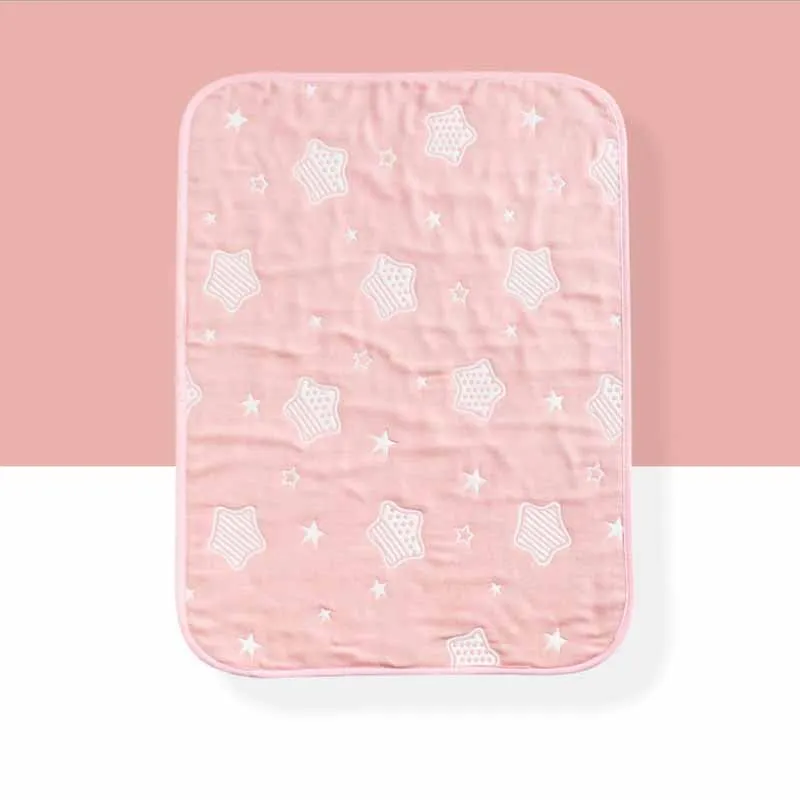 pink stars 50 см* 70 см экологический коврик для подгузников для новорожденных и младенцев, впитывающий хлопковый водонепроницаемый матрас, простыня для пеленания - Цвет: pink stars