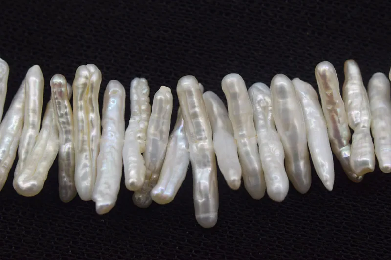 

freshwater pearl white/purple toothpick 10-25mm 15" FPPJ wholesale beads nature loose beads for DIY jewelry
