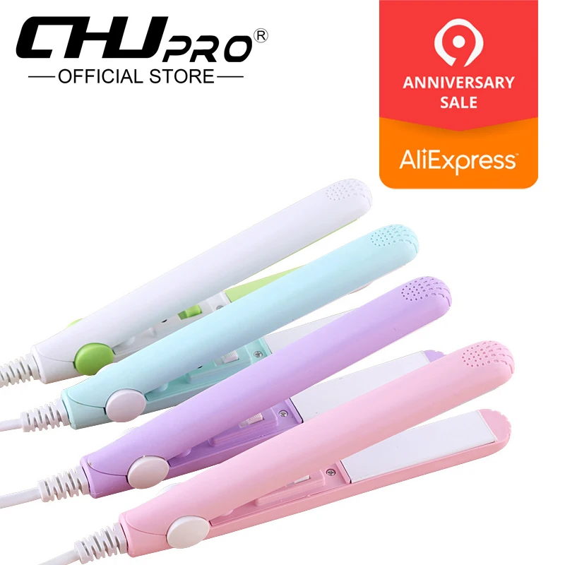 CHJ для завивки выпрямления волос 2 в 1 flat iron щипцы мини выпрямители быстрая мода