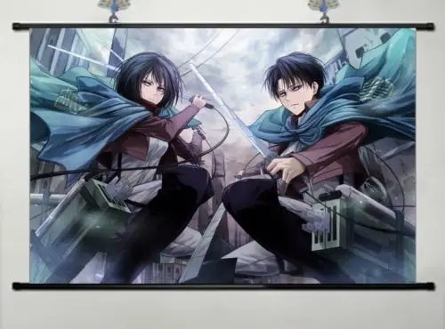 Домашний декор атака на Титанов Shingeki no Kyojin Aren Mikasa постер Аккерман стена #60*45 см |