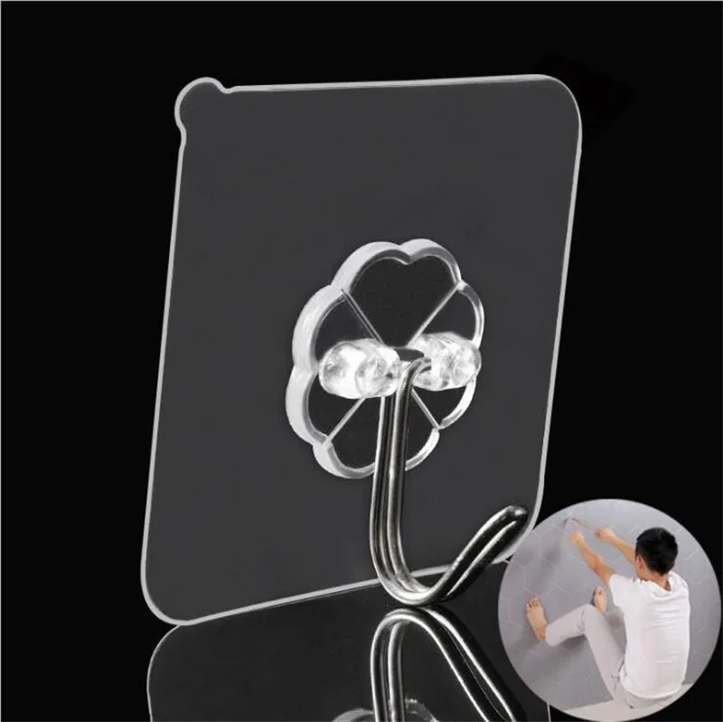 Прочная прозрачная настенная вешалка 5 шт. стеллаж экономия пространства