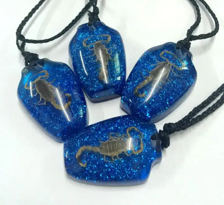 15 шт. подвеска с голубым дном ваза дизайн Настоящий скорпион модные ювелирные