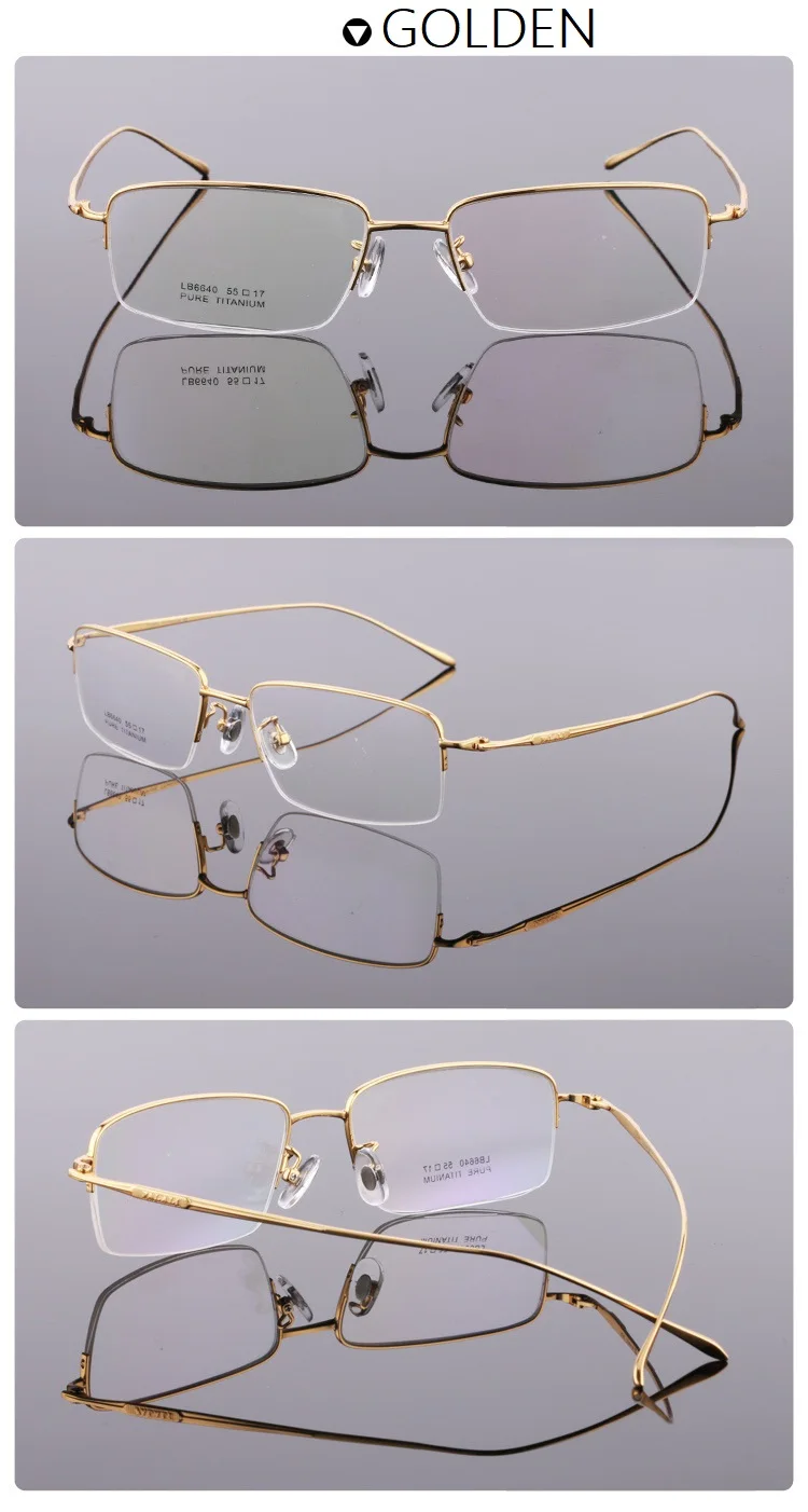Titanium Big Face Men Glasses Eyewear Ultra light Half Rim Whole Carving Temple Myopia Prescription Readding Glasses Eyewear New