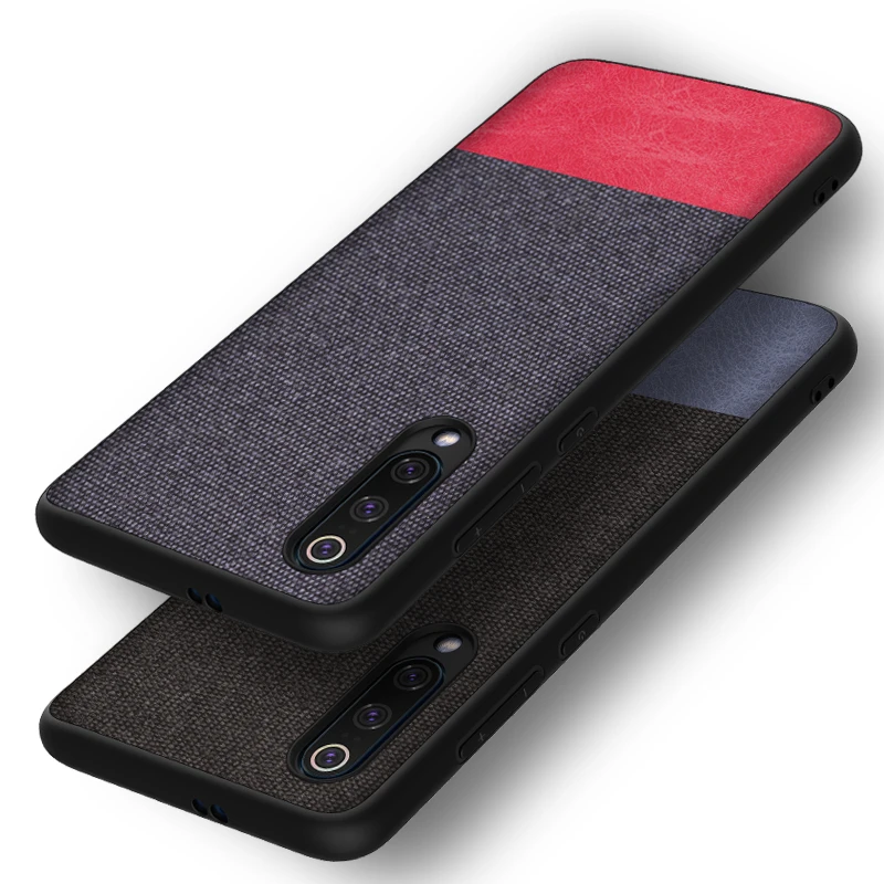 Luxury Canvas Soft Case For Xiaomi Mi 9 8 6 Cases Hybrid Texture Grid Pattern SE Back Cover |