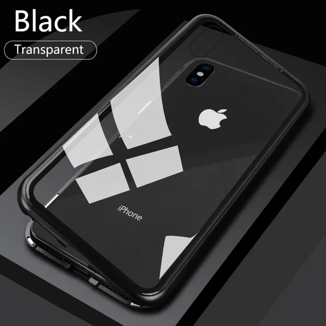 360 Магнитная адсорбции xs max чехол для iPhone XR X 10 8 7 6 S плюс закаленное стекло задняя