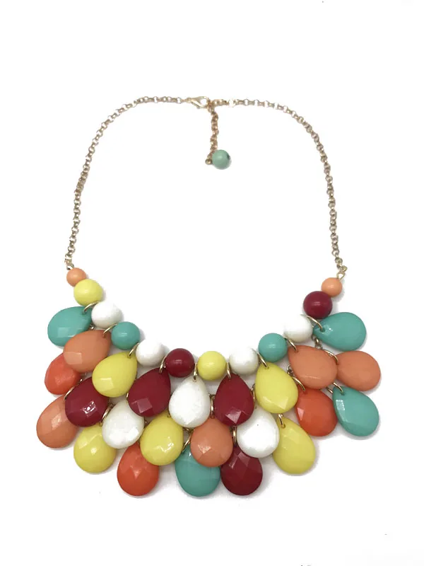 mixed color Каплевидное акриловое ожерелье-чокер, милое ожерелье - Окраска металла: mixed color